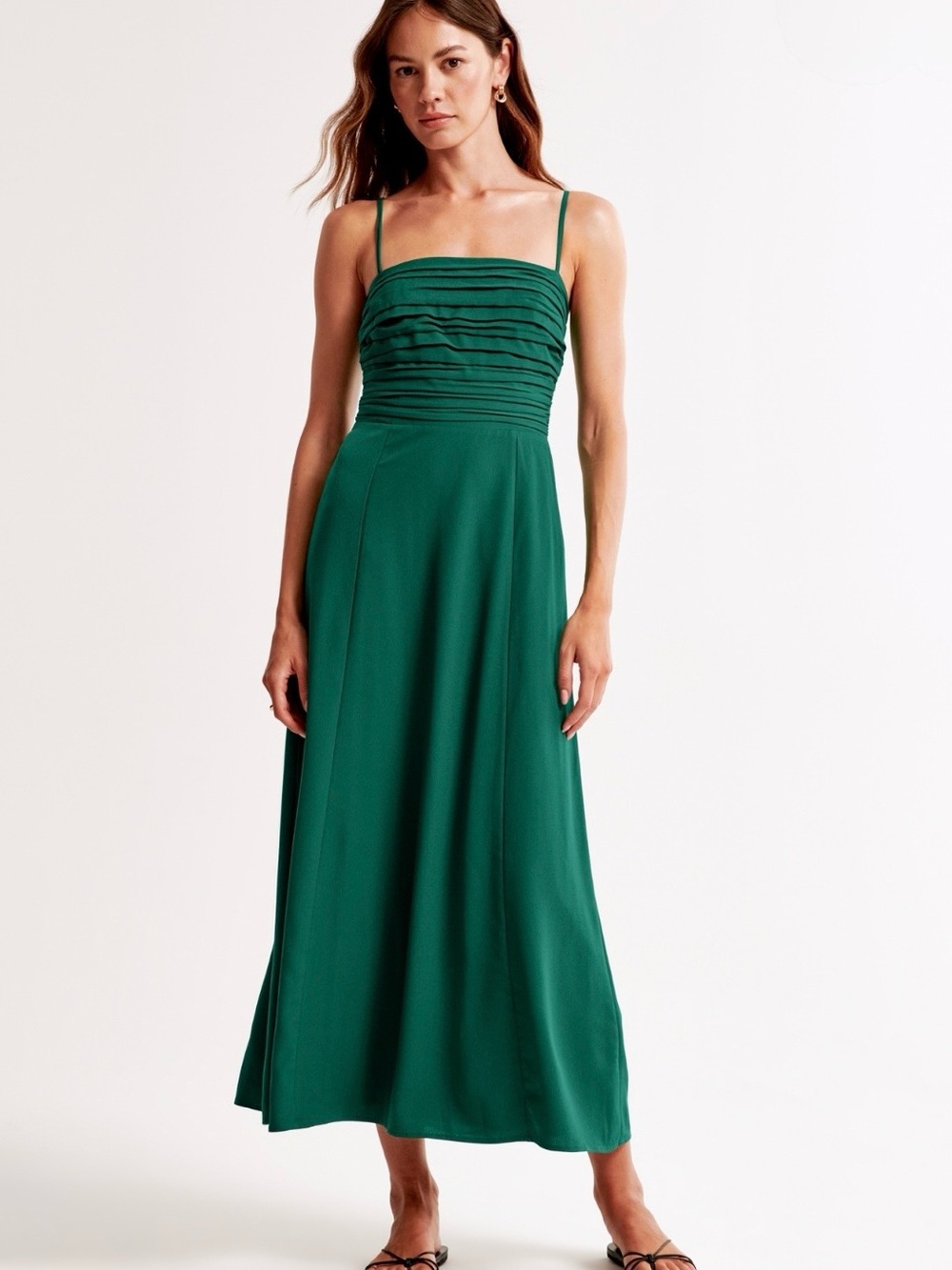 Abercrombie & Fitch Emerson Linen Blend Midi Dress